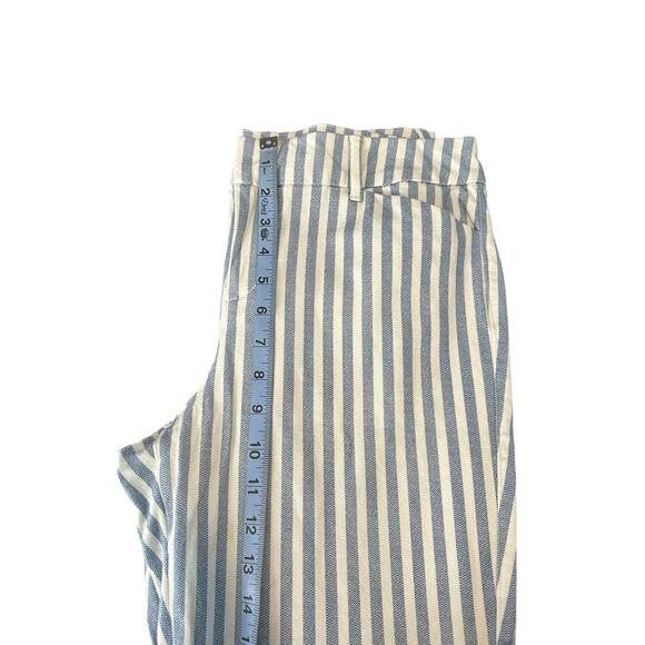 Old Navy Blue White Striped Career Office Straight Leg Pixie Dress Pants Size 12 - Picture 11 of 13